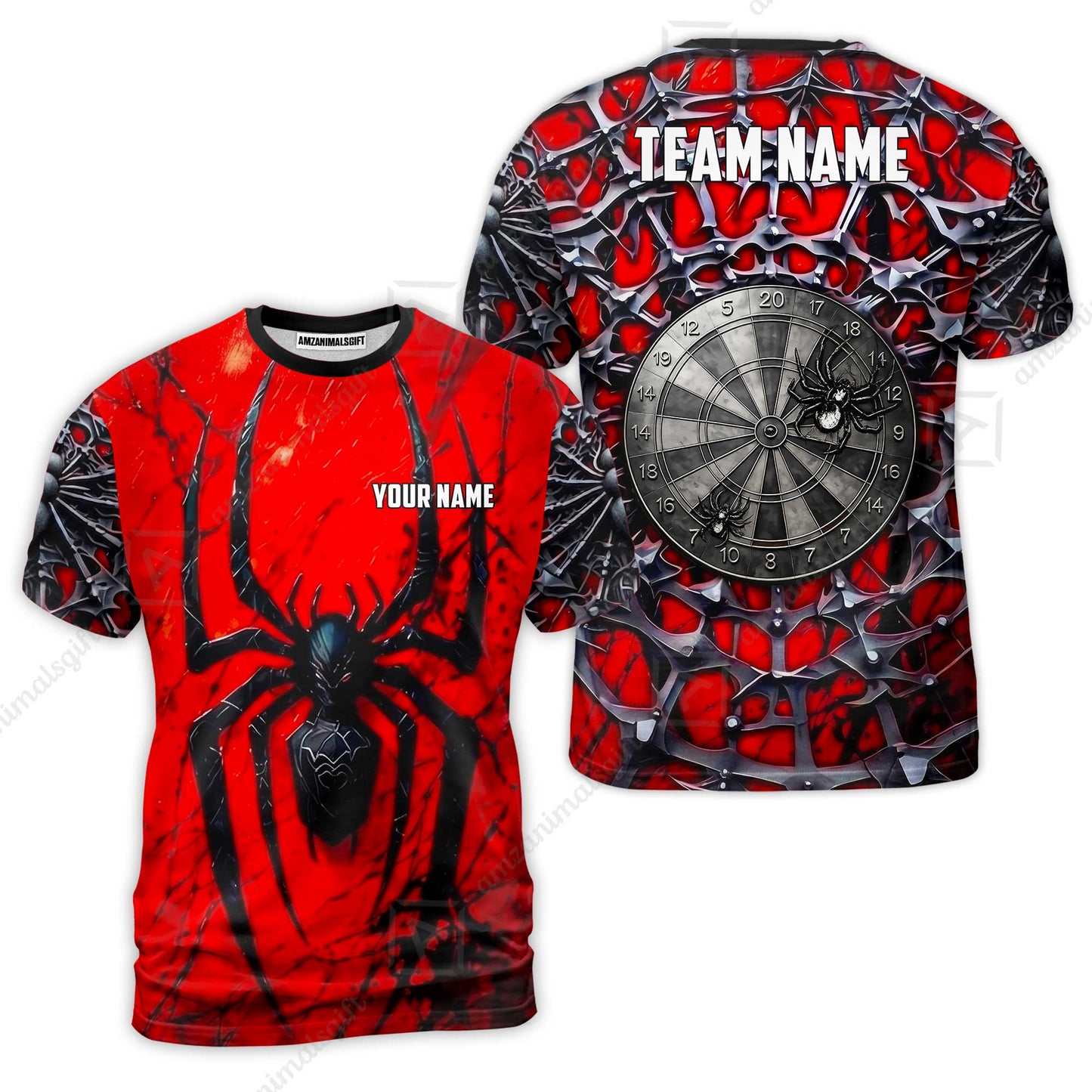 Custom Darts Jersey Polo Shirt, Gothic Widow Spiderweb, Custom Dart Jersey Team Shirt For Players With Name & Team Name