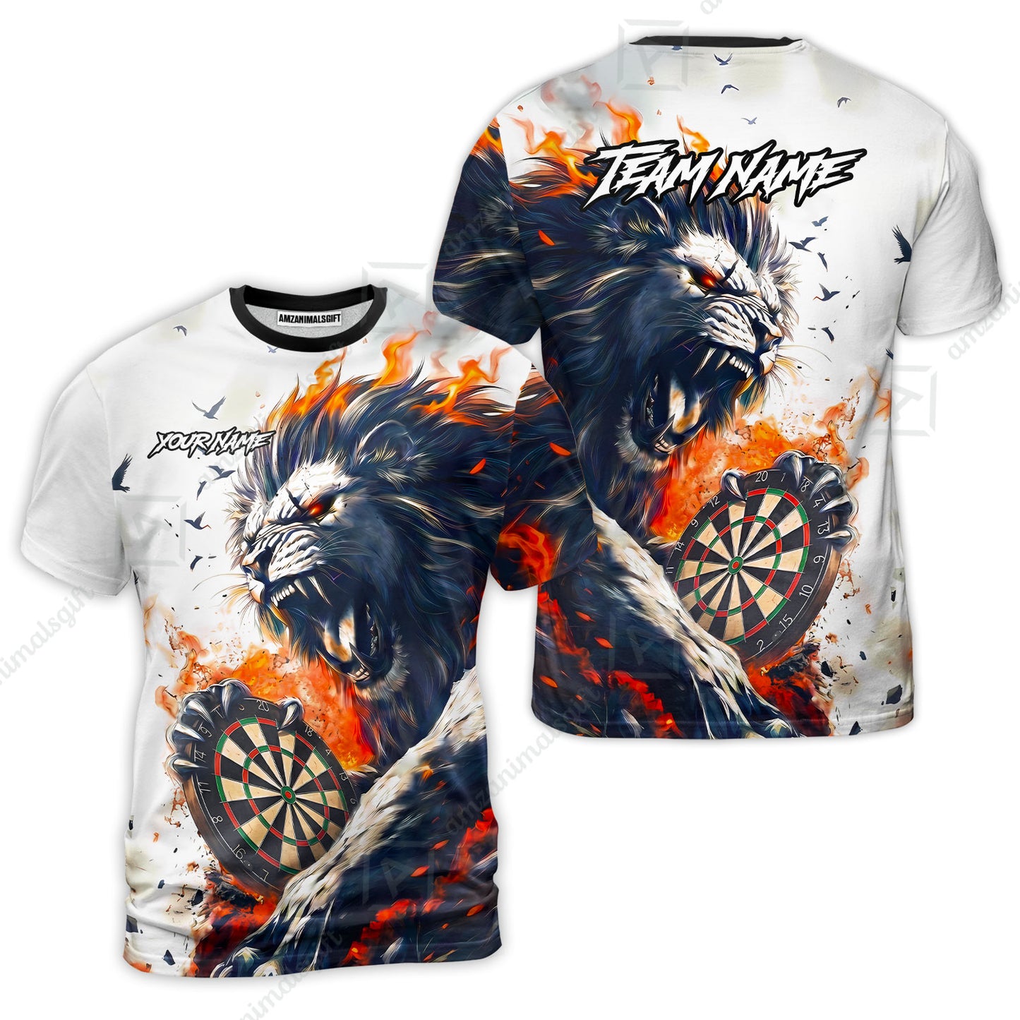 Customized Lion Fire Lava Darts Jersey, Personalized Name And Team Name For Dart Players