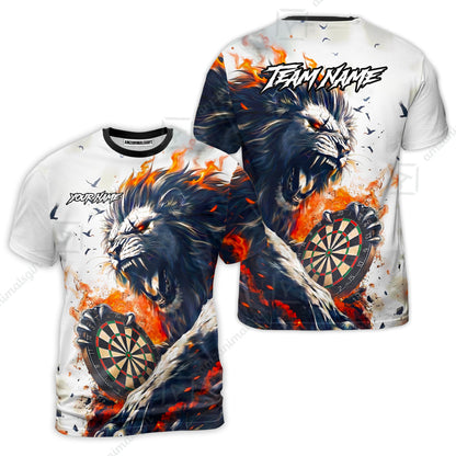 Customized Lion Fire Lava Darts Jersey, Personalized Name And Team Name For Dart Players