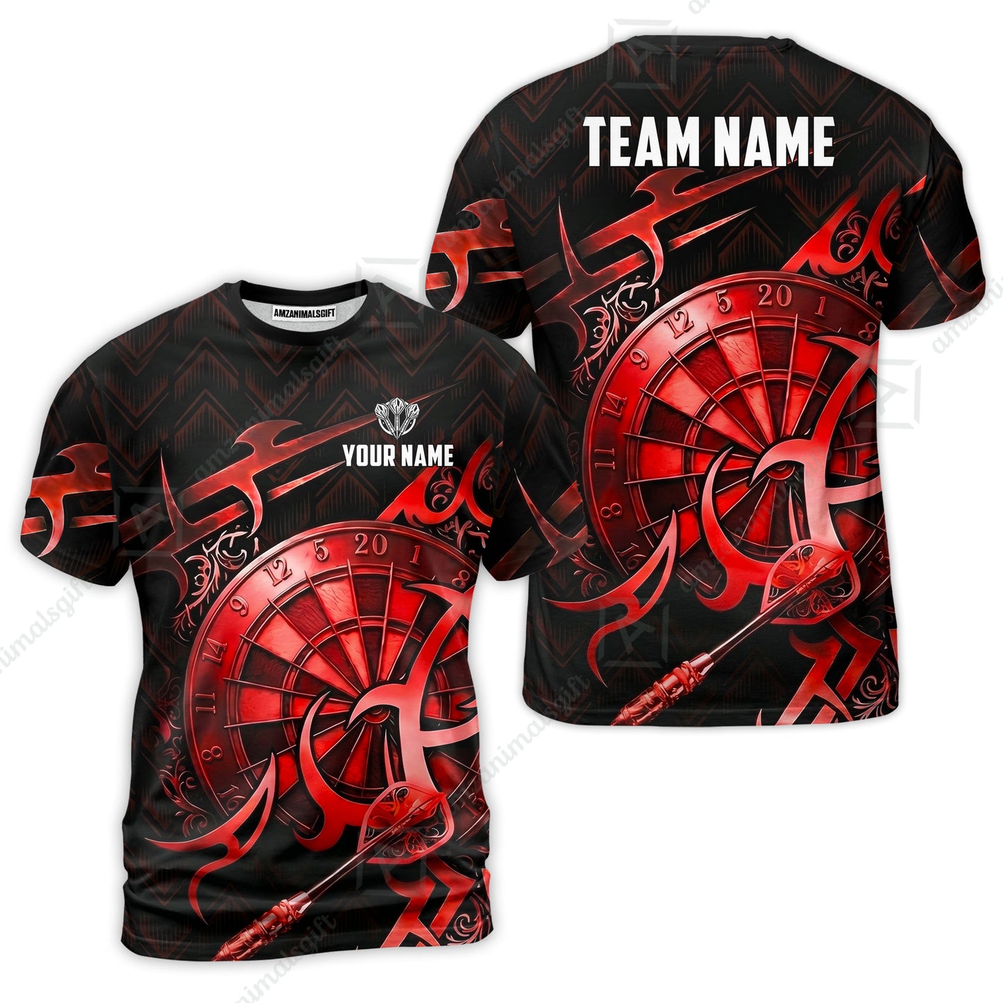 Custom Darts Jersey Polo Shirt, Tribal Darts & Mechanical Inferno, Custom Dart Jersey Team Shirt For Players With Name & Team Name
