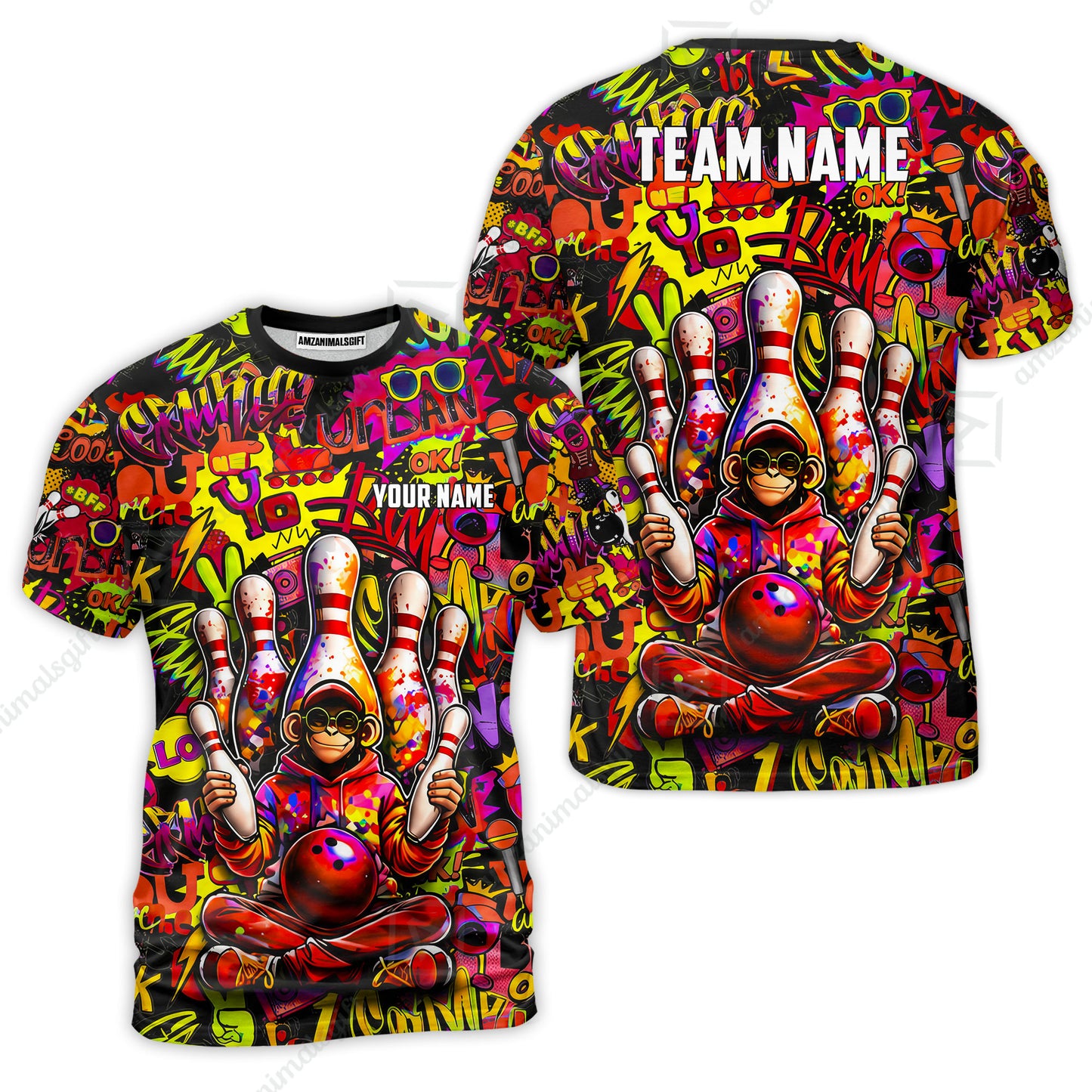 Custom Bowling Jersey Polo Shirt, Master Monkey Juggling, Custom Bowling Jersey Team Shirt For Players With Name & Team Name
