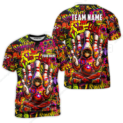 Custom Bowling Jersey Polo Shirt, Master Monkey Juggling, Custom Bowling Jersey Team Shirt For Players With Name & Team Name