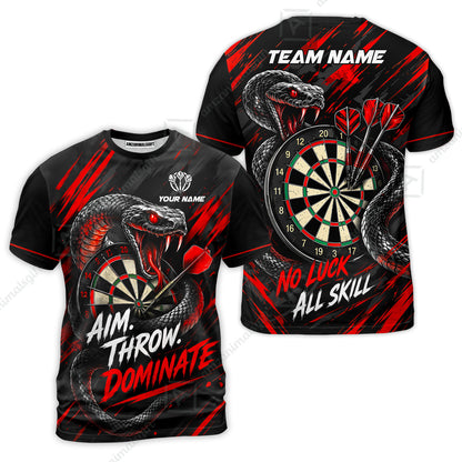 Customized Darts Team Jersey, Personalized Snake Darts Abstract Background Polo Shirt For Players With Name & Team Name