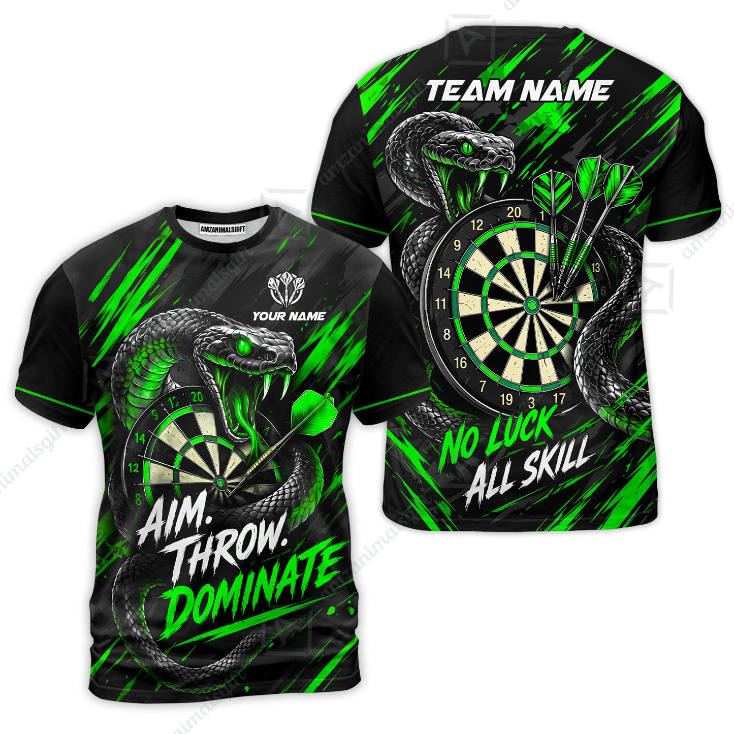 Customized Darts Team Jersey, Personalized Snake Darts Abstract Background Polo Shirt For Players With Name & Team Name