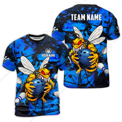 Custom Bowling Jersey Polo Shirt, The Wild Wasp Strike, Custom Bowling Jersey Team Shirt For Players With Name & Team Name