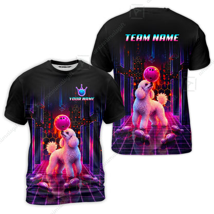 Custom Bowling Jersey Polo Shirt, Cyber Bowling Dog, Custom Bowling Jersey Team Shirt For Players With Name & Team Name