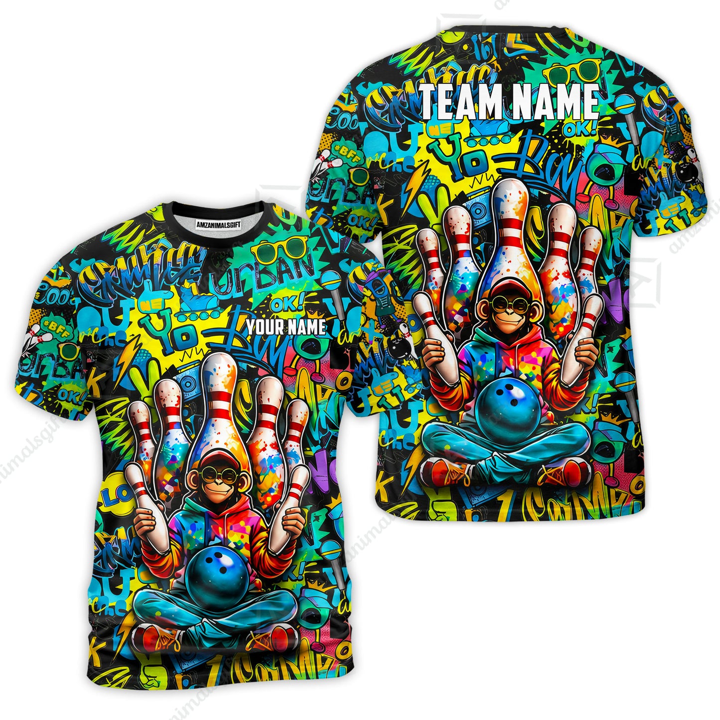 Custom Bowling Jersey Polo Shirt, Master Monkey Juggling, Custom Bowling Jersey Team Shirt For Players With Name & Team Name
