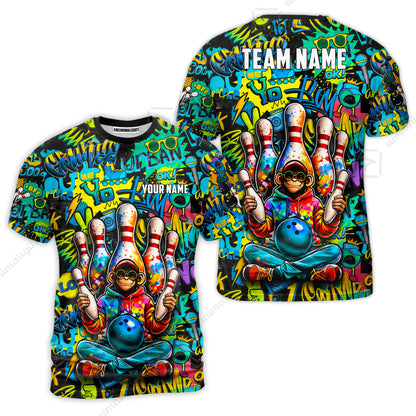 Custom Bowling Jersey Polo Shirt, Master Monkey Juggling, Custom Bowling Jersey Team Shirt For Players With Name & Team Name