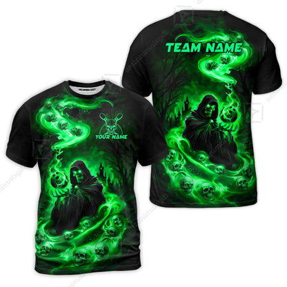 Custom Bowling Jersey Polo Shirt, Fiery Pool Shark, Custom Bowling Jersey Team Shirt For Players With Name & Team Name