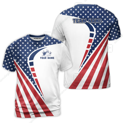 Custom Bowling Jersey Polo Shirt, 4th of July Patriotic Bowling, Custom Bowling Jersey Team Shirt For Players With Name & Team Name