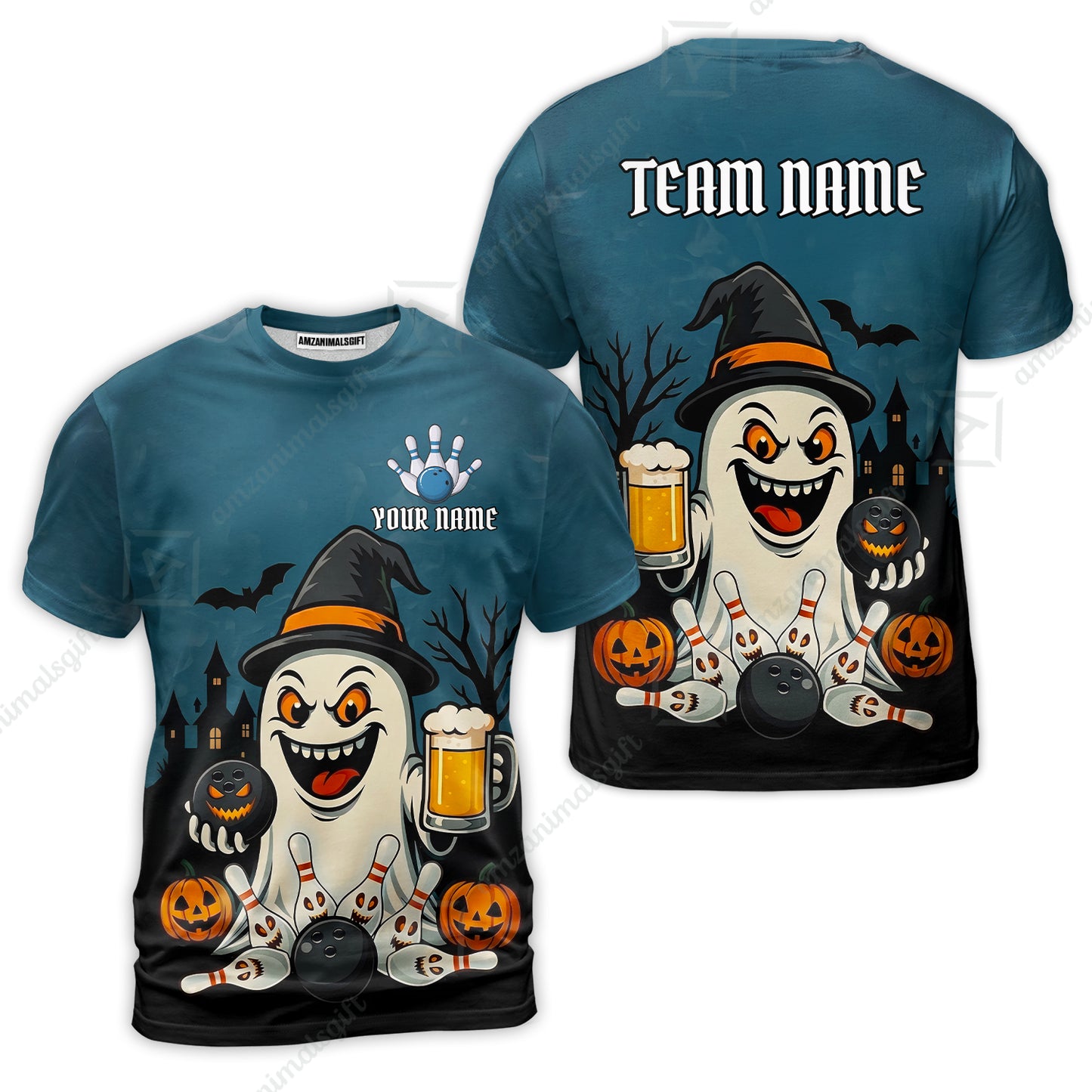 Custom Bowling Jersey Polo Shirt, Bowling Halloween Witch, Custom Bowling Jersey Team Shirt For Players With Name & Team Name