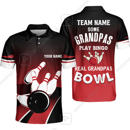 Bowling Men Polo Shirt - Some Grandpas Play Bingo Bowling Polo Shirt - Gift For Friend, Family, Bowling Lovers, Grandpa
