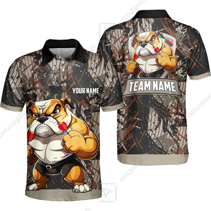 Personalized Darts Polo Shirt - Custom Name Darts & Bulldog Polo Shirt - Polo Shirt For Bulldog Lover, Darts Lover