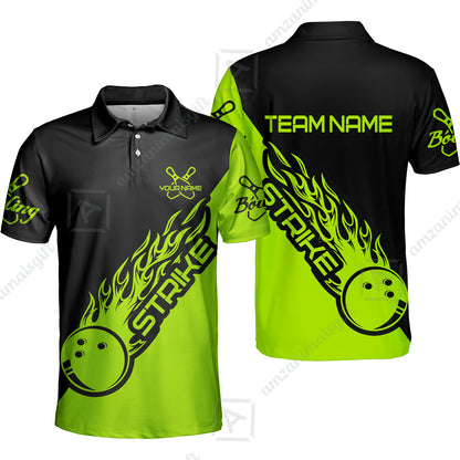 Bowling Customized Jersey Black Green Shirt Strike Ball Bowling Tenpin Quarter Zip Shirt For Bowlers, Bowling Team