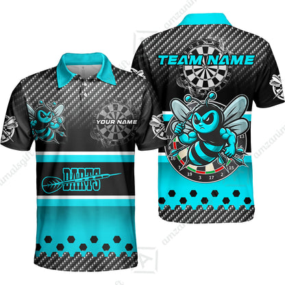 Custom Funny Bee Darts Unisex Polo Team Shirts, Custom Team League Darts Jersey Polo , Custom Darts Team Jerseys Uniform