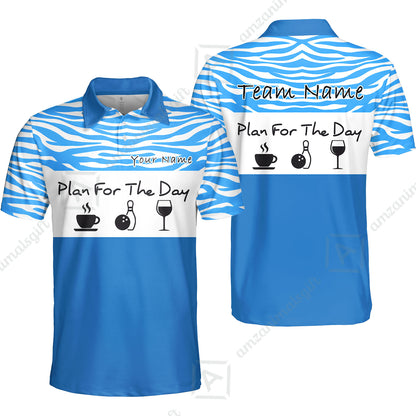 Custom Bowling Jersey Polo Shirt, Pink Zebra Pattern Bowling, Custom Bowling Jersey Team Shirt For Players With Name & Team Name