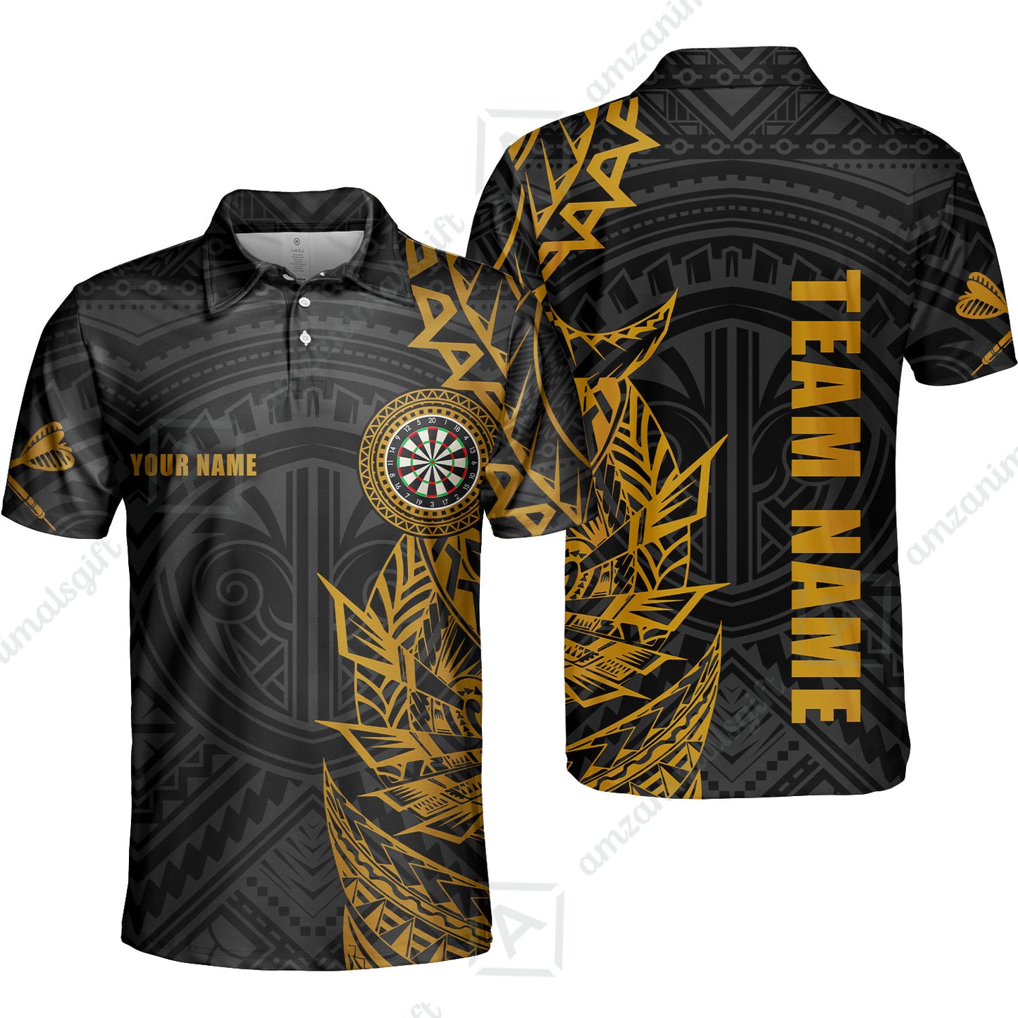 Custom Tribal Darts Team Men Polo Shirts, Darts uniforms Tribal Darts Personalized Name And Team Name