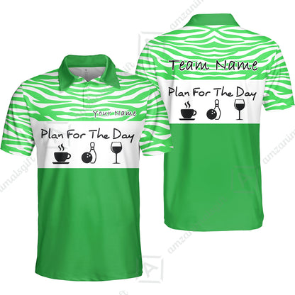 Custom Bowling Jersey Polo Shirt, Pink Zebra Pattern Bowling, Custom Bowling Jersey Team Shirt For Players With Name & Team Name