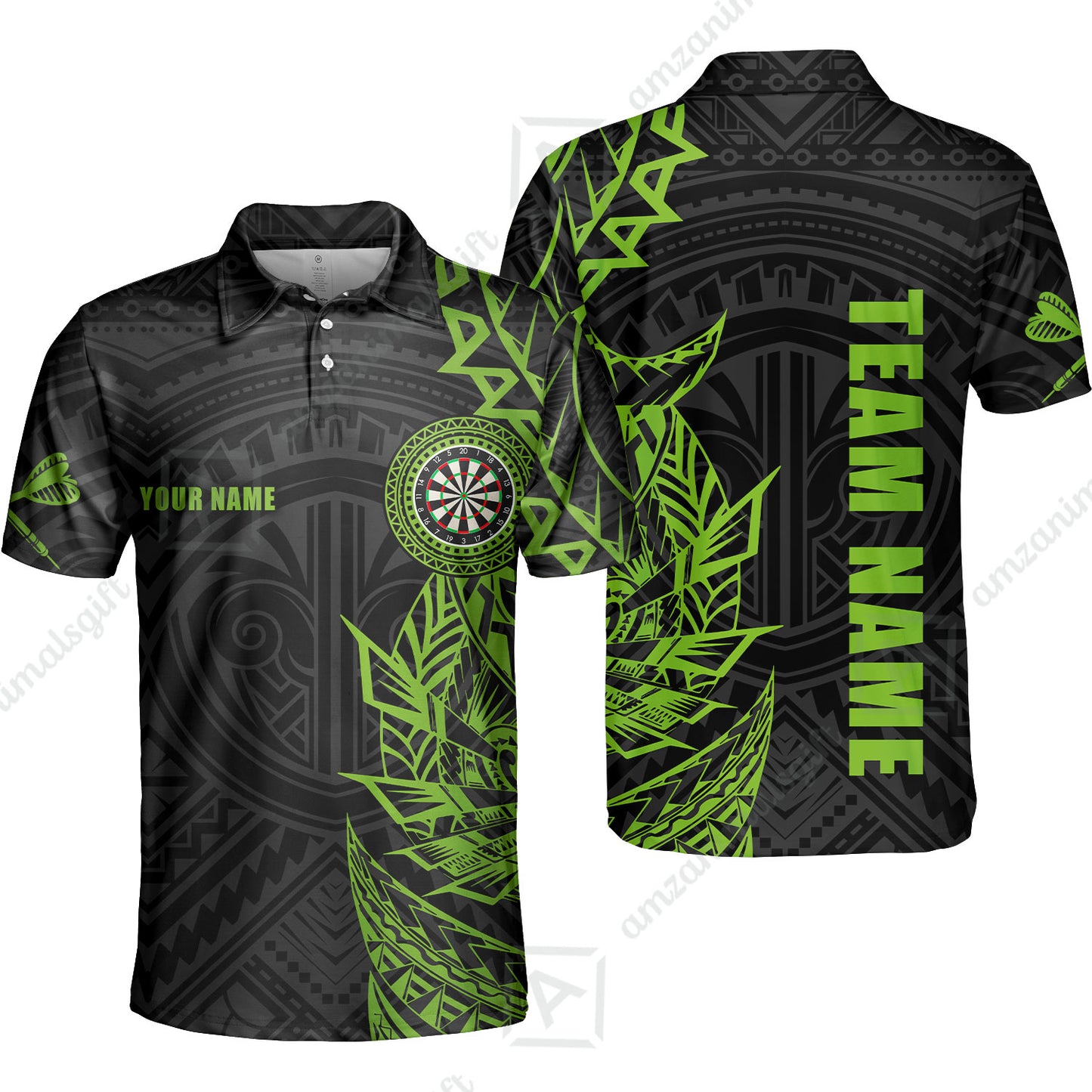 Custom Tribal Darts Team Men Polo Shirts, Darts uniforms Tribal Darts Personalized Name And Team Name