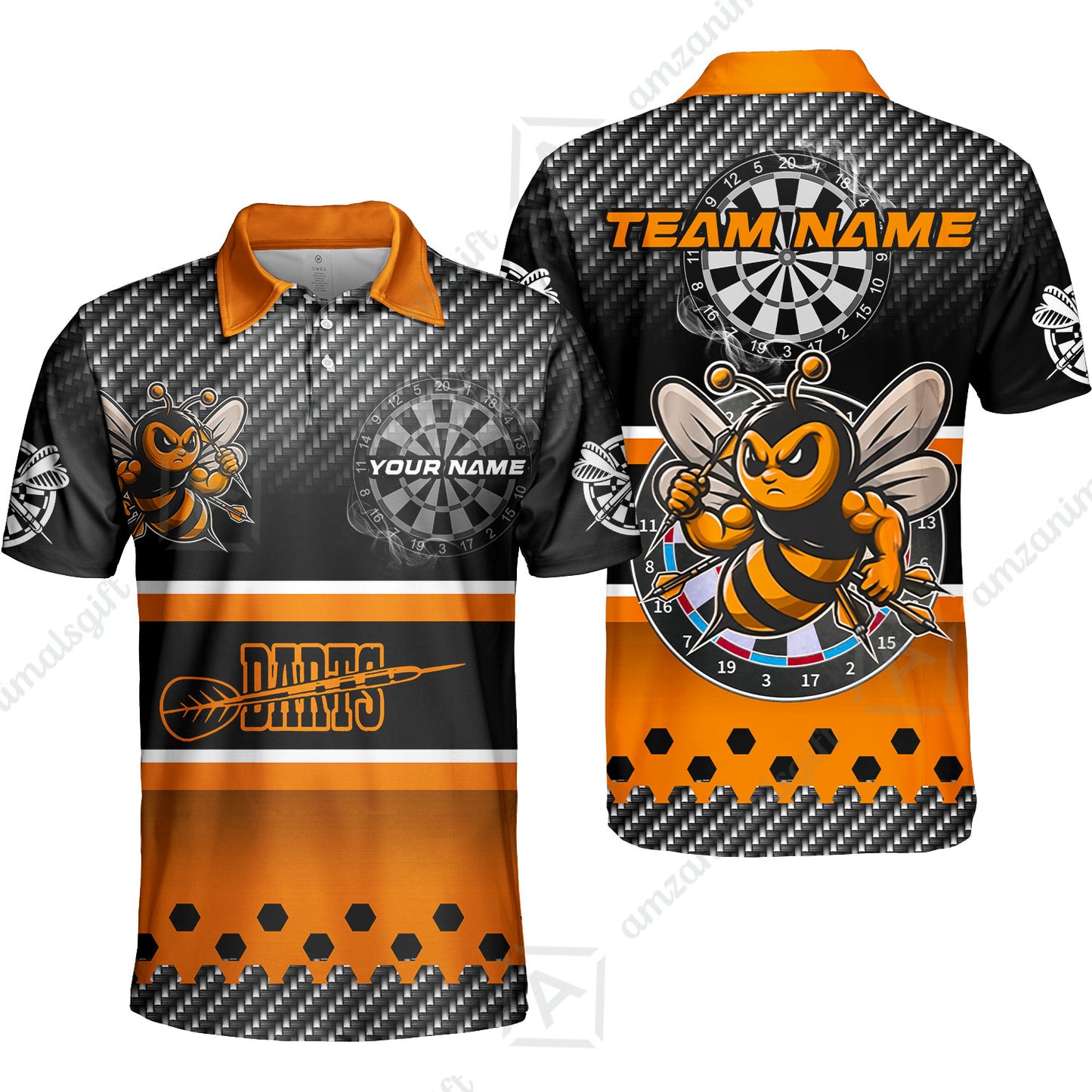 Custom Funny Bee Darts Unisex Polo Team Shirts, Custom Team League Darts Jersey Polo , Custom Darts Team Jerseys Uniform