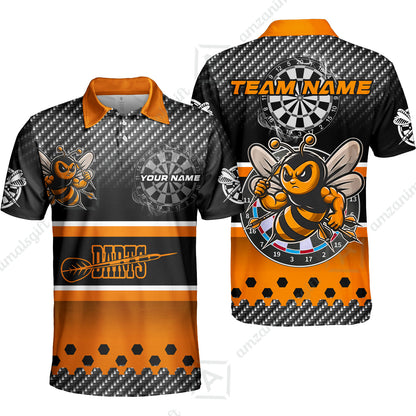 Custom Funny Bee Darts Unisex Polo Team Shirts, Custom Team League Darts Jersey Polo , Custom Darts Team Jerseys Uniform