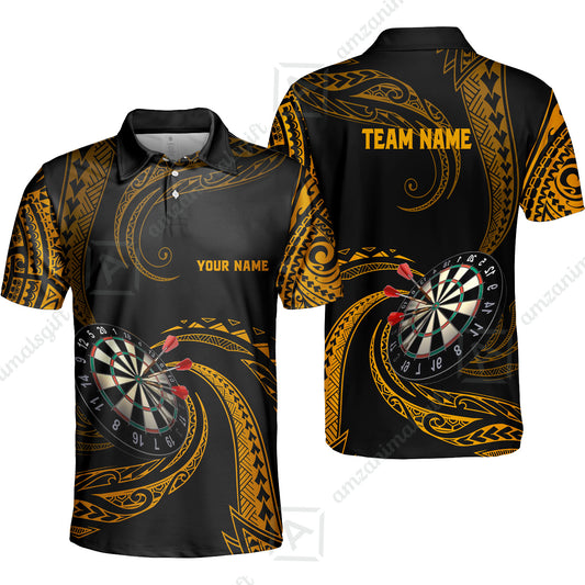 Custom Roll Tribal Darts Team Men Polo Shirts, Darts uniforms Roll Tribal Darts Personalized Name And Team Name