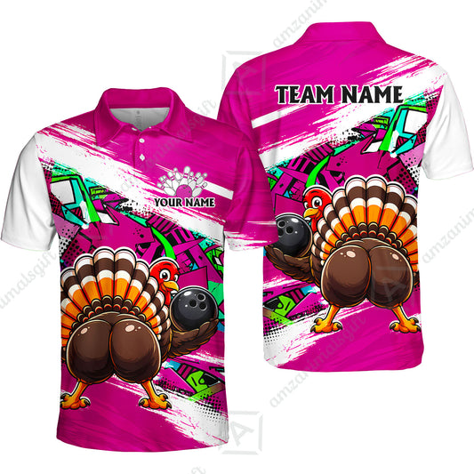 Custom Bowling Jersey Polo Shirt, Turkey Bowling, Personalized Name And Team Name