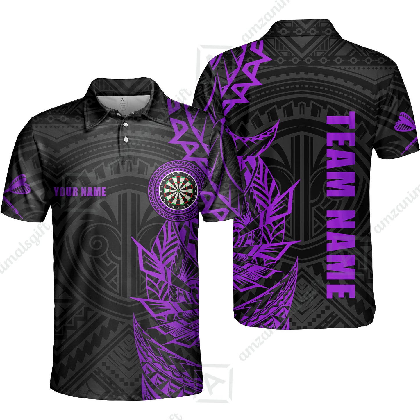 Custom Tribal Darts Team Men Polo Shirts, Darts uniforms Tribal Darts Personalized Name And Team Name