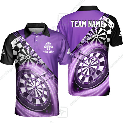 Custom Tailored Darts Team Jersey Polo Quarter-Zip Shirts, Customized Name Team Name Darts Team Jerseys Uniform