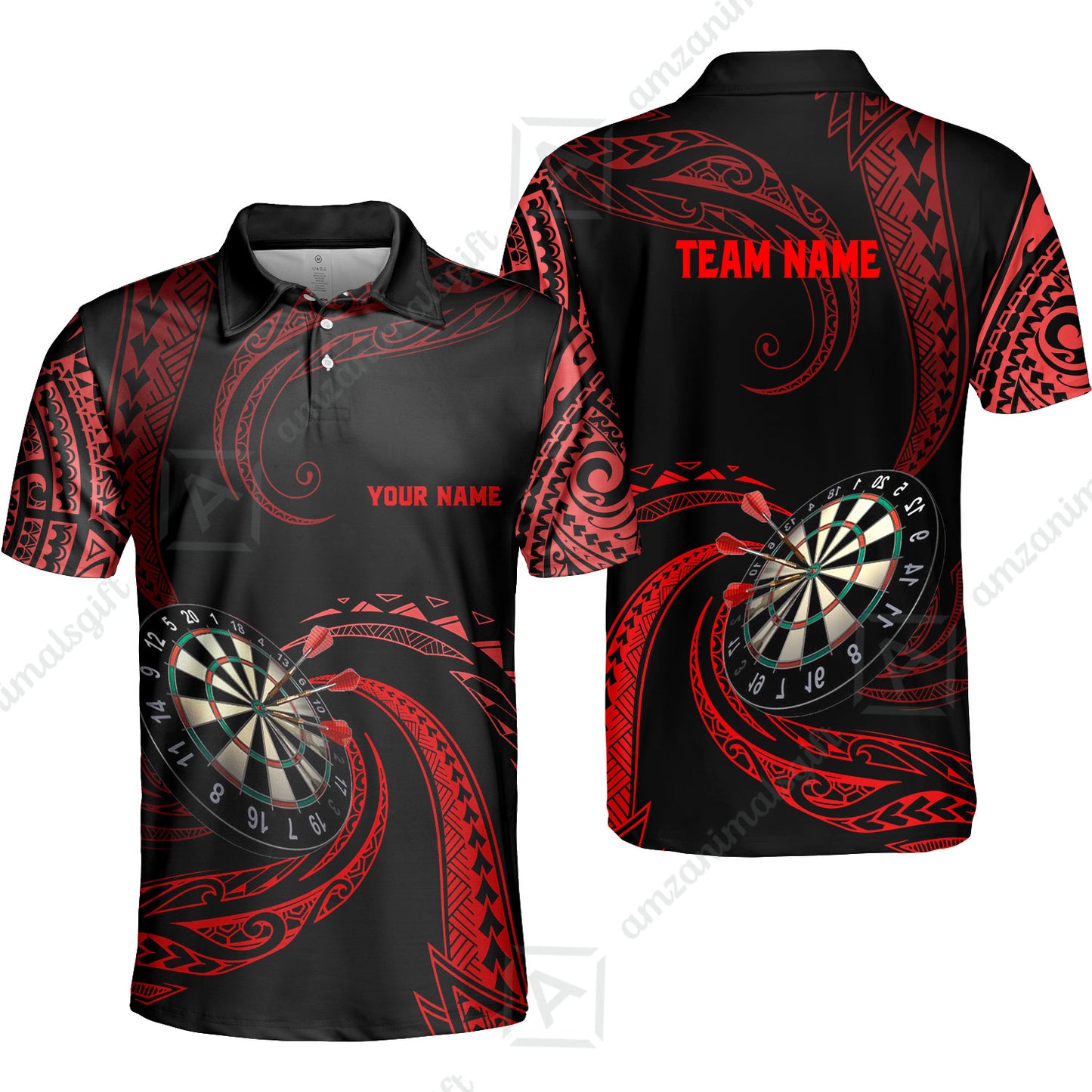Custom Roll Tribal Darts Team Men Polo Shirts, Darts uniforms Roll Tribal Darts Personalized Name And Team Name