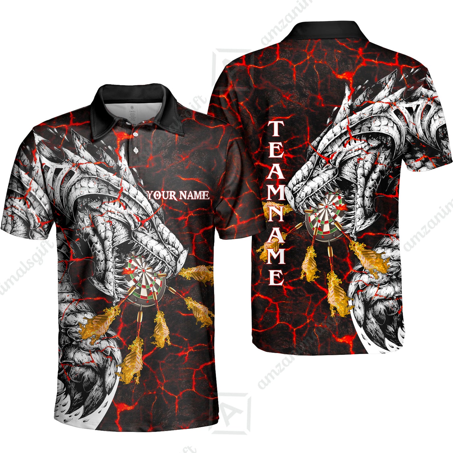 Customized Magma Dragon Darts Men Polo Shirt, Custom Darts For Team Polo Shirt For Men, Perfect Gift For Darts Lovers, Darts Players
