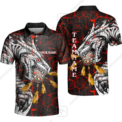 Customized Magma Dragon Darts Men Polo Shirt, Custom Darts For Team Polo Shirt For Men, Perfect Gift For Darts Lovers, Darts Players