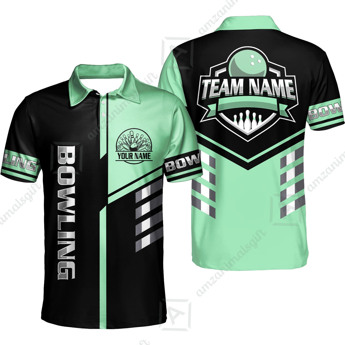 Custom Bowling Team Shirt – Modern Split Design Multicolor Option Personalized Jersey Bowling Uniform For League Players