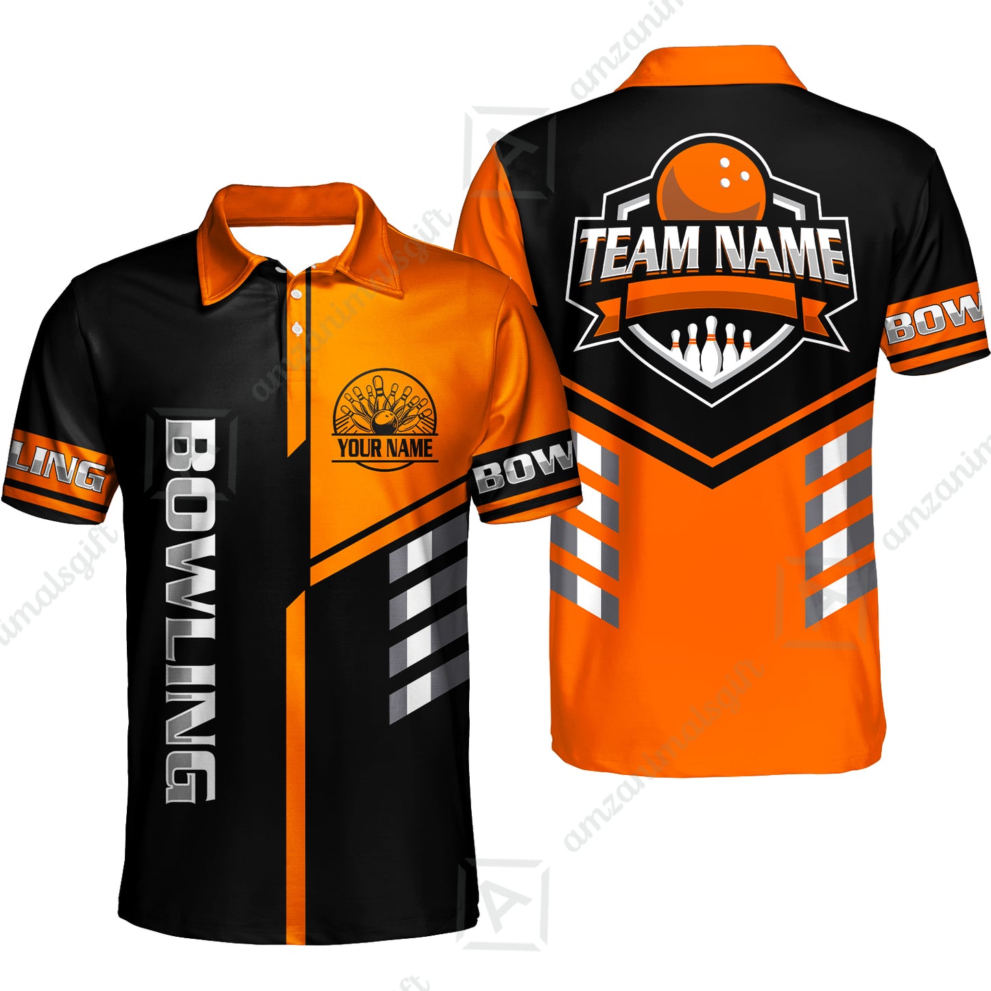 Custom Bowling Team Shirt – Modern Split Design Multicolor Option Personalized Jersey Bowling Uniform For League Players