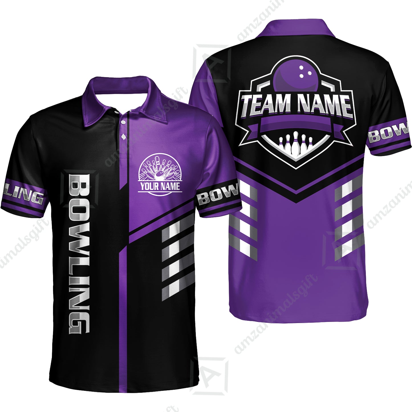 Custom Bowling Team Shirt – Modern Split Design Multicolor Option Personalized Jersey Bowling Uniform For League Players