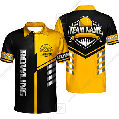 Custom Bowling Team Shirt – Modern Split Design Multicolor Option Personalized Jersey Bowling Uniform For League Players