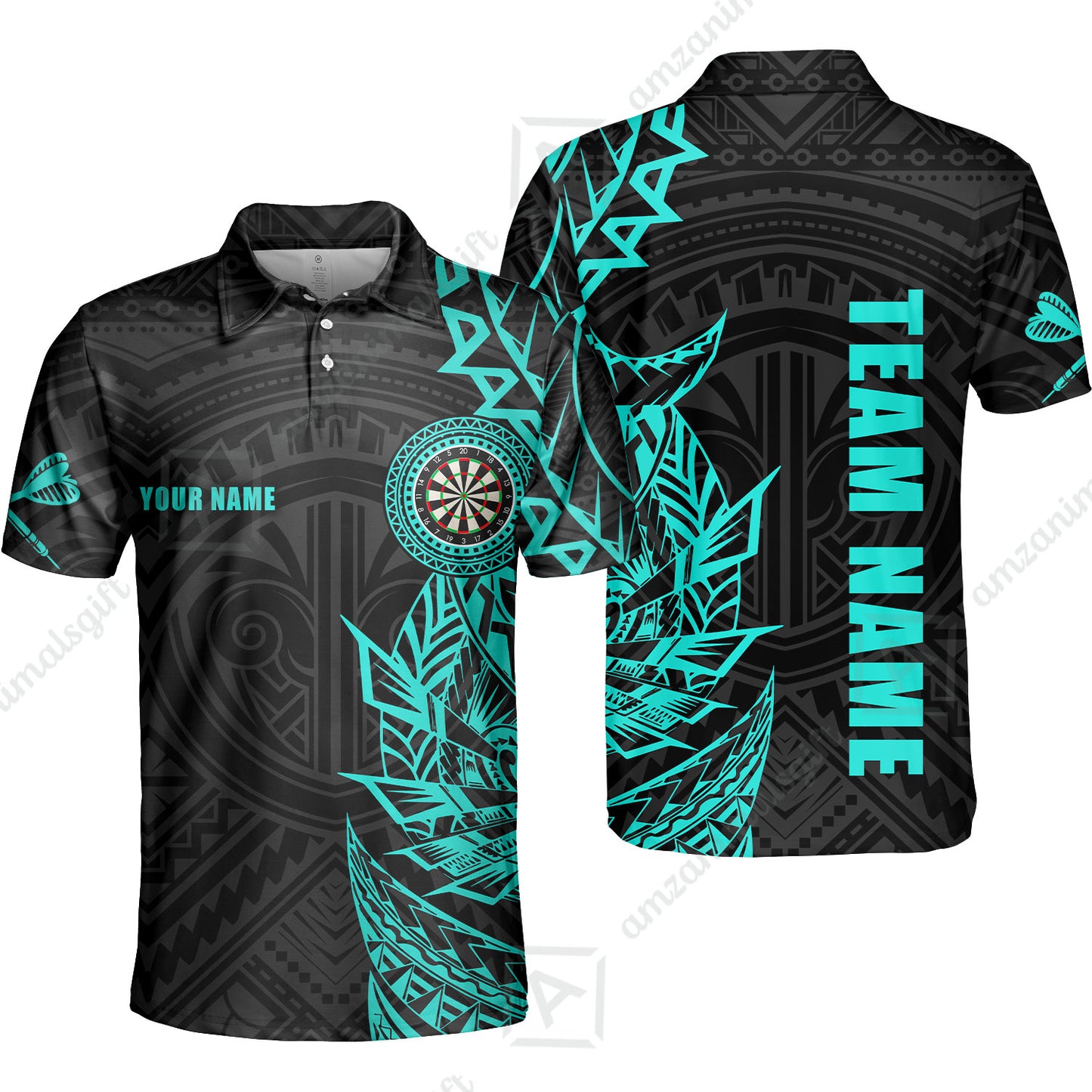 Custom Tribal Darts Team Men Polo Shirts, Darts uniforms Tribal Darts Personalized Name And Team Name