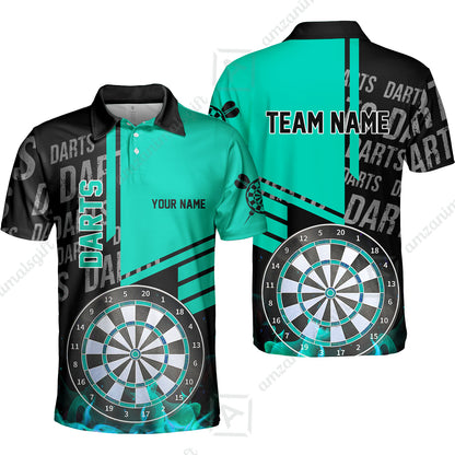 Custom Fire Darts Men Polo Team Shirts, Custom Darts League Team Jersey Polo , Custom Darts Team Jerseys Uniform