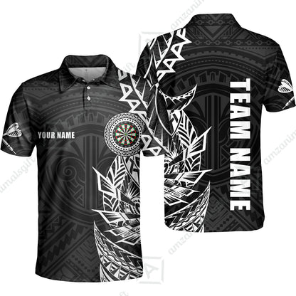 Custom Tribal Darts Team Men Polo Shirts, Darts uniforms Tribal Darts Personalized Name And Team Name
