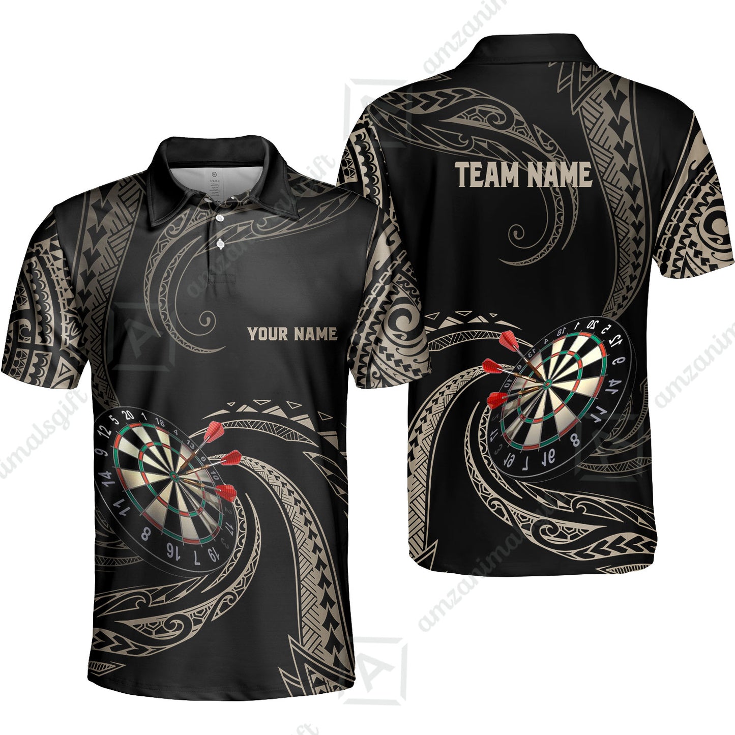 Custom Roll Tribal Darts Team Men Polo Shirts, Darts uniforms Roll Tribal Darts Personalized Name And Team Name