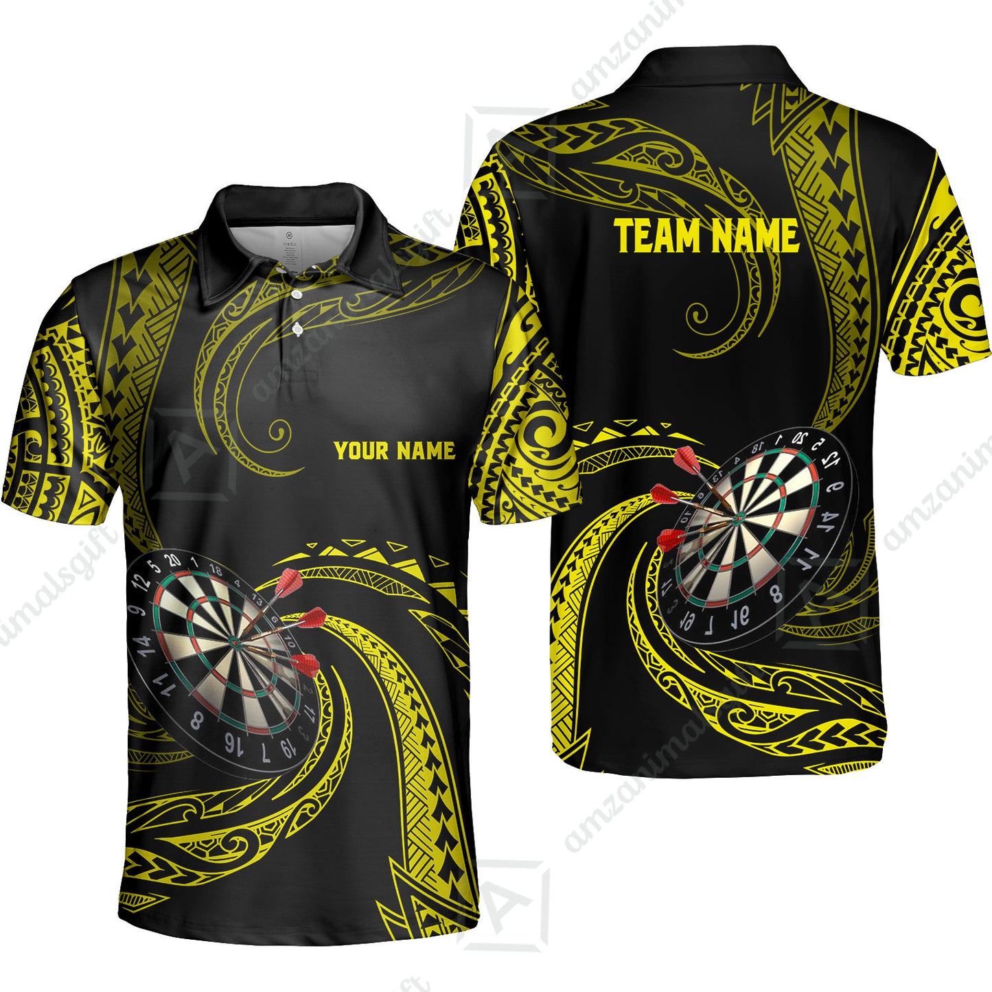 Custom Roll Tribal Darts Team Men Polo Shirts, Darts uniforms Roll Tribal Darts Personalized Name And Team Name