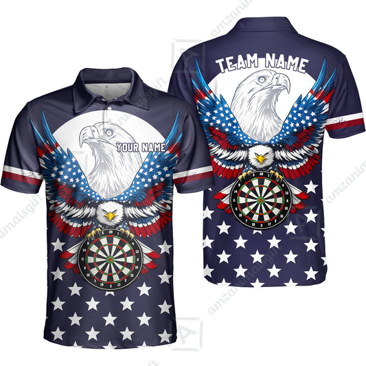 Custom Darts Jersey Polo Shirt, American Eagle, Custom Dart Jersey Team Shirt For Players With Name & Team Name