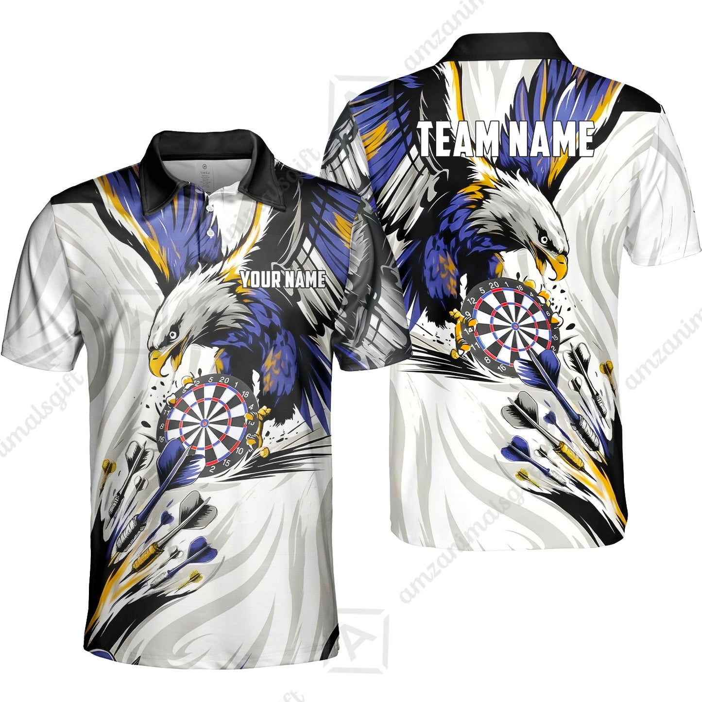 Custom Darts Team Jersey, Personalized Eagle Strike Dart Polo Shirt For Players With Name & Team Name