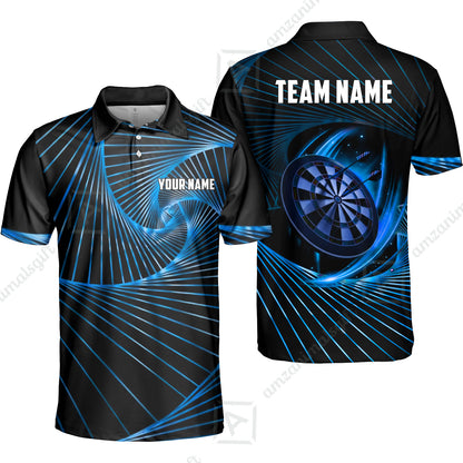 Custom Darts Team Jersey, Personalized Dark Flame Dart Polo Shirt For Players With Name & Team Name