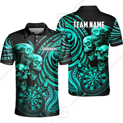Custom Darts Team Jersey, Personalized Neon Skull Jersey Shirt For Players With Name & Team Name
