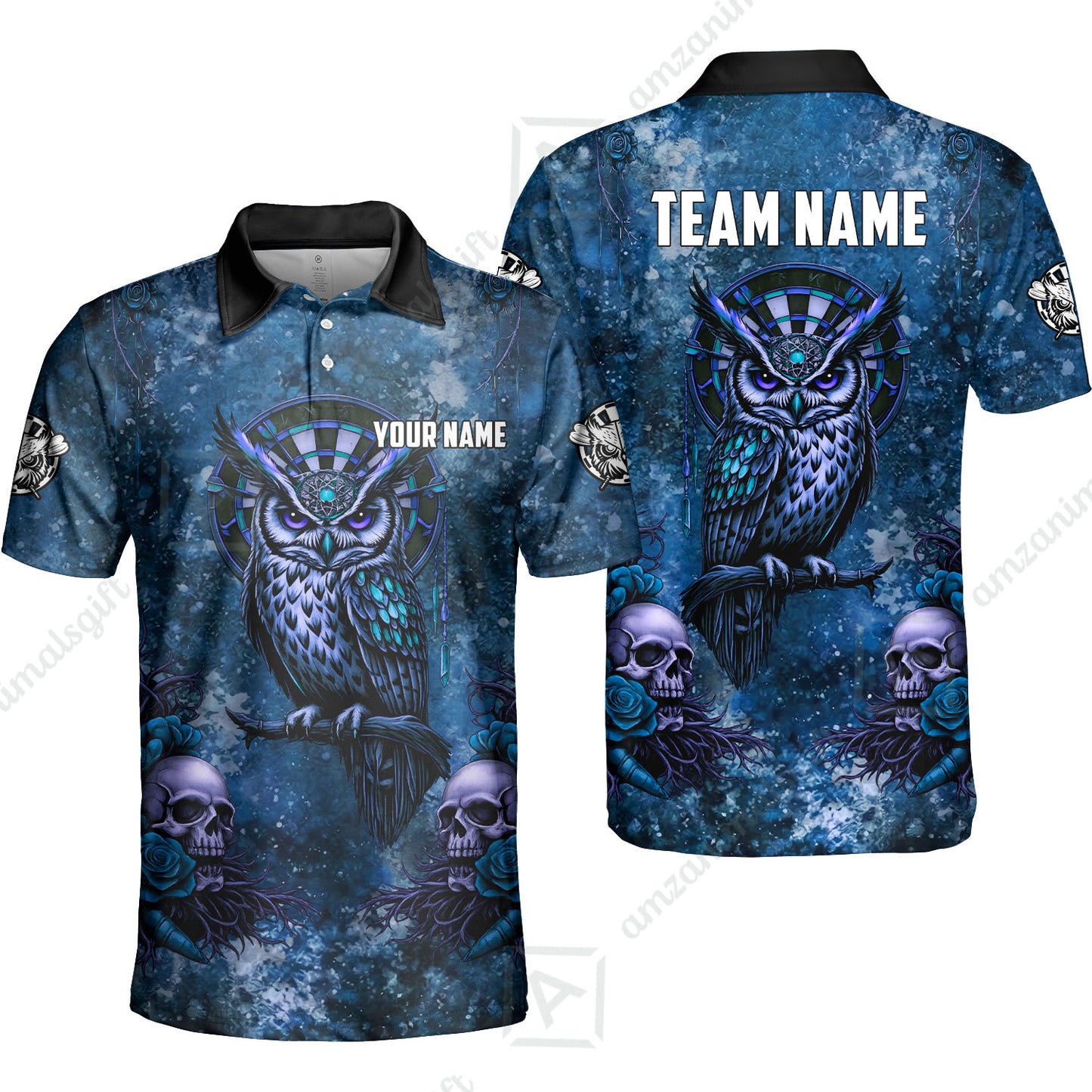 Custom Darts Team Jersey, Personalized Spooky Owl Jersey Shirt For Players With Name & Team Name