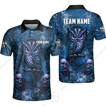 Custom Darts Team Jersey, Personalized Spooky Owl Jersey Shirt For Players With Name & Team Name
