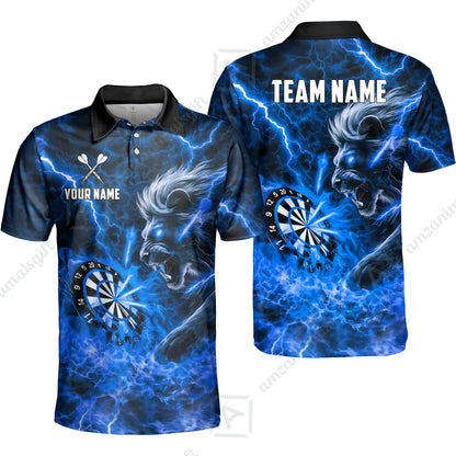 Custom Darts Team Jersey, Personalized Lightning Lion Jersey Shirt For Players With Name & Team Name
