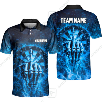 Custom Darts Team Jersey, Personalized Reaper Bullseye Dart Polo Shirt For Players With Name & Team Name