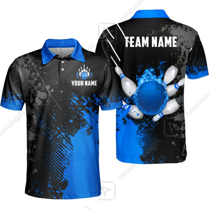 Custom Bowling Jersey Polo Shirt, Fire Ball Bowling, Custom Bowling Jersey Team Shirt For Players With Name & Team Name
